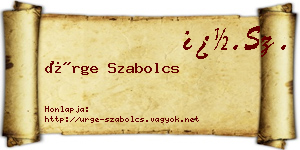 Ürge Szabolcs névjegykártya