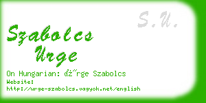 szabolcs urge business card